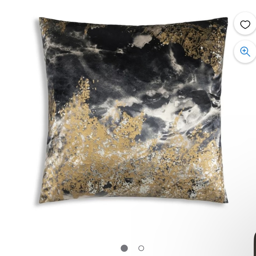 Abstract digital print on velvet ground with gold and silver foil